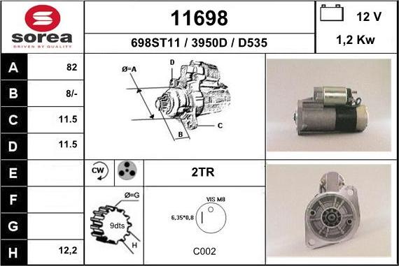 EAI 11698 - Motorino d'avviamento autozon.pro