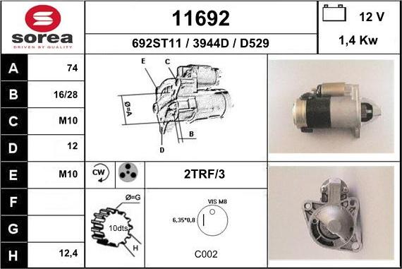 EAI 11692 - Motorino d'avviamento autozon.pro