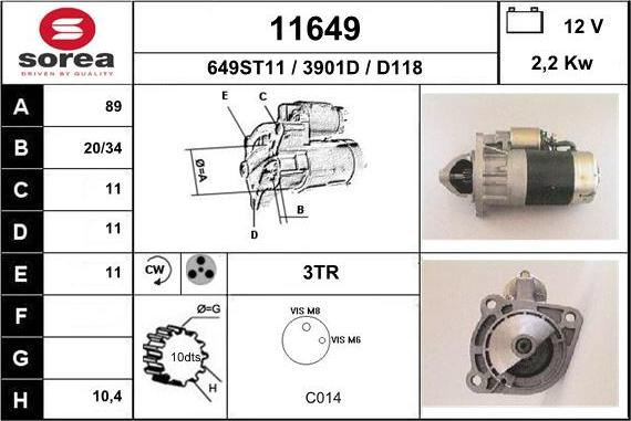 EAI 11649 - Motorino d'avviamento autozon.pro