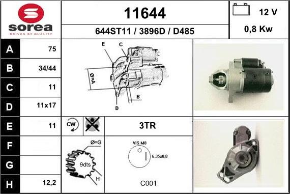 EAI 11644 - Motorino d'avviamento autozon.pro