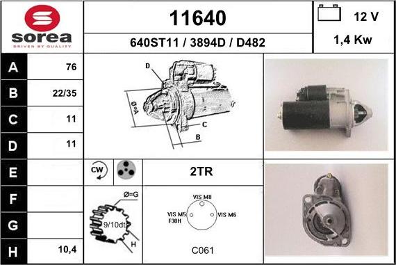 EAI 11640 - Motorino d'avviamento autozon.pro