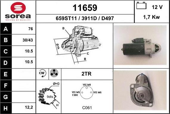 EAI 11659 - Motorino d'avviamento autozon.pro