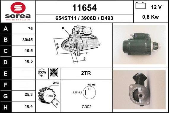 EAI 11654 - Motorino d'avviamento autozon.pro