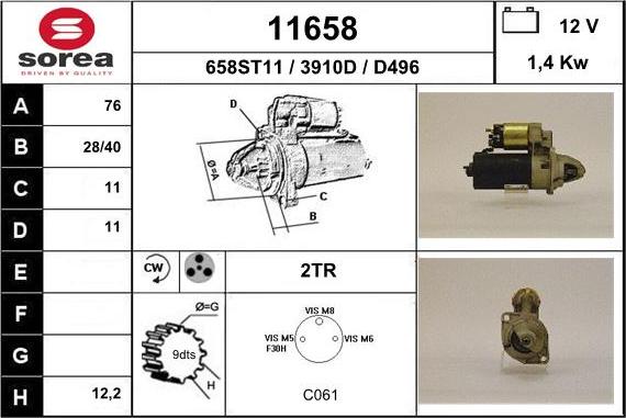 EAI 11658 - Motorino d'avviamento autozon.pro