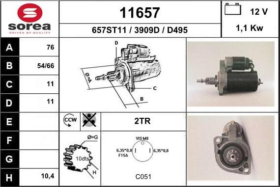 EAI 11657 - Motorino d'avviamento autozon.pro