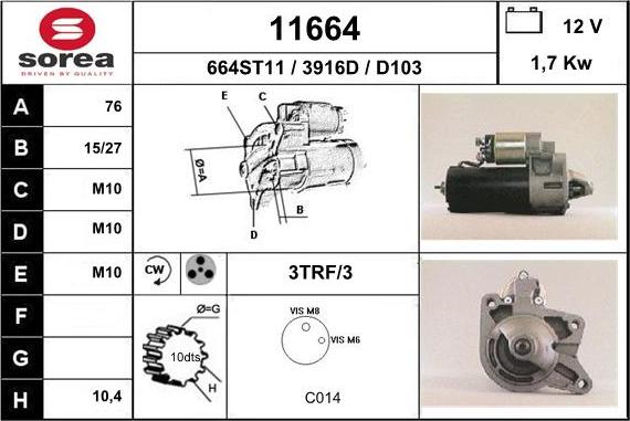 EAI 11664 - Motorino d'avviamento autozon.pro