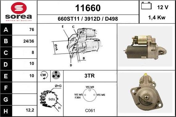 EAI 11660 - Motorino d'avviamento autozon.pro