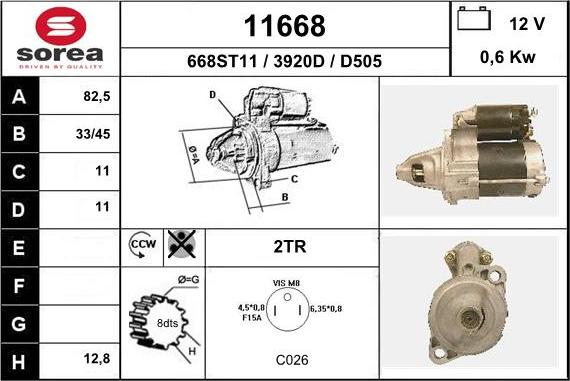 EAI 11668 - Motorino d'avviamento autozon.pro