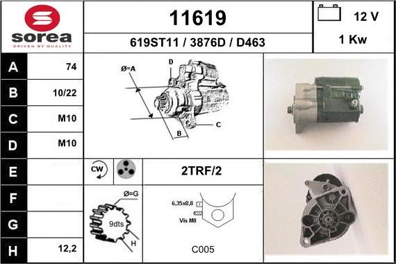 EAI 11619 - Motorino d'avviamento autozon.pro