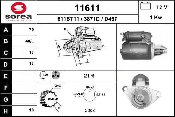 EAI 11611 - Motorino d'avviamento autozon.pro