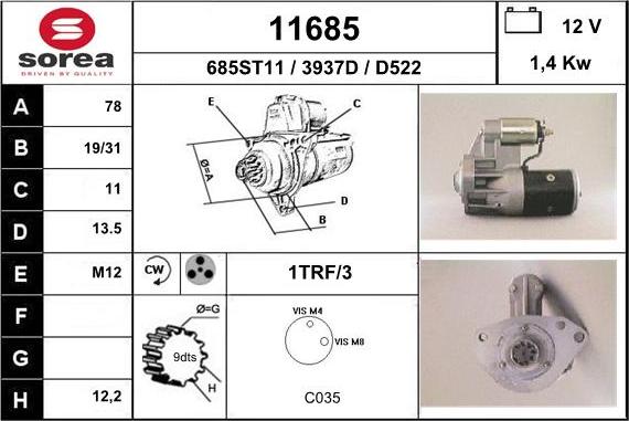 EAI 11685 - Motorino d'avviamento autozon.pro