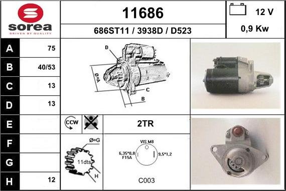 EAI 11686 - Motorino d'avviamento autozon.pro