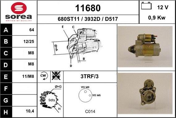 EAI 11680 - Motorino d'avviamento autozon.pro