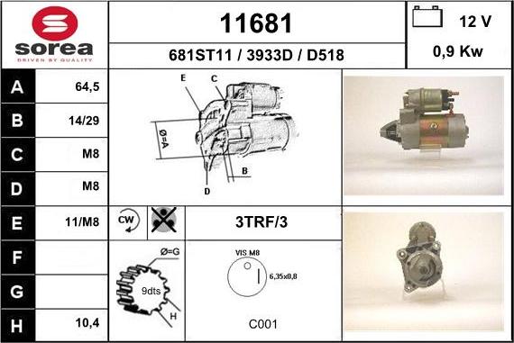 EAI 11681 - Motorino d'avviamento autozon.pro