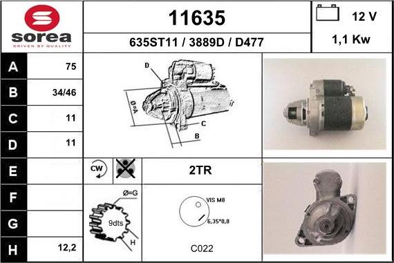 EAI 11635 - Motorino d'avviamento autozon.pro