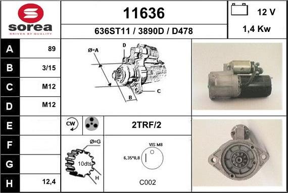 EAI 11636 - Motorino d'avviamento autozon.pro