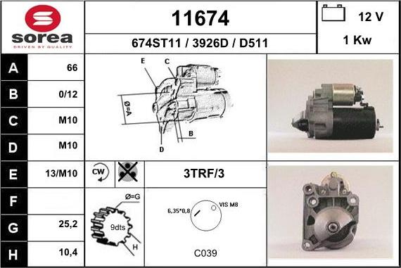 EAI 11674 - Motorino d'avviamento autozon.pro