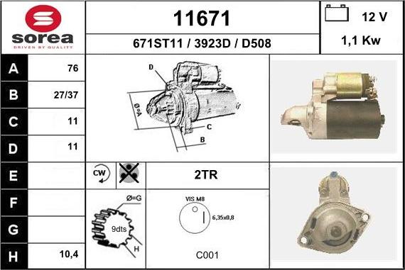 EAI 11671 - Motorino d'avviamento autozon.pro