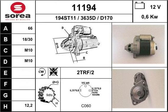 EAI 11194 - Motorino d'avviamento autozon.pro