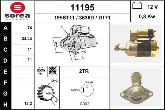 EAI 11195 - Motorino d'avviamento autozon.pro