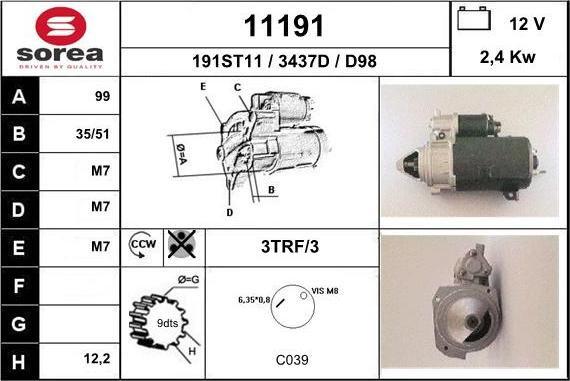 EAI 11191 - Motorino d'avviamento autozon.pro