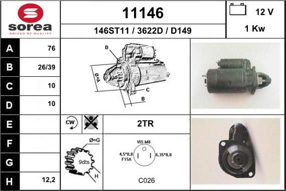 EAI 11146 - Motorino d'avviamento autozon.pro