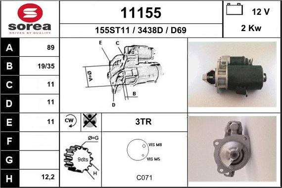 EAI 11155 - Motorino d'avviamento autozon.pro