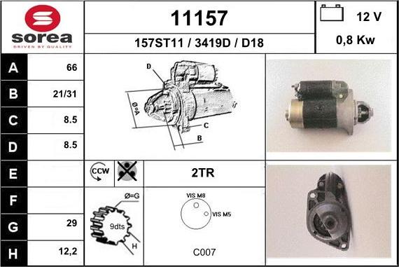 EAI 11157 - Motorino d'avviamento autozon.pro