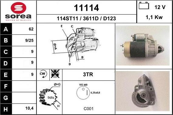 EAI 11114 - Motorino d'avviamento autozon.pro