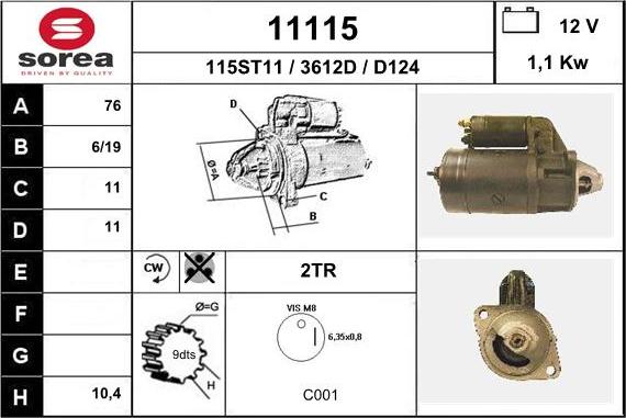 EAI 11115 - Motorino d'avviamento autozon.pro