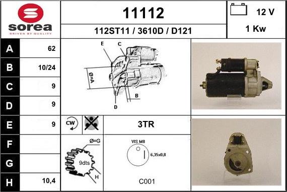 EAI 11112 - Motorino d'avviamento autozon.pro