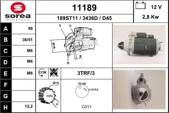 EAI 11189 - Motorino d'avviamento autozon.pro