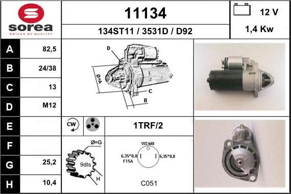 EAI 11134 - Motorino d'avviamento autozon.pro