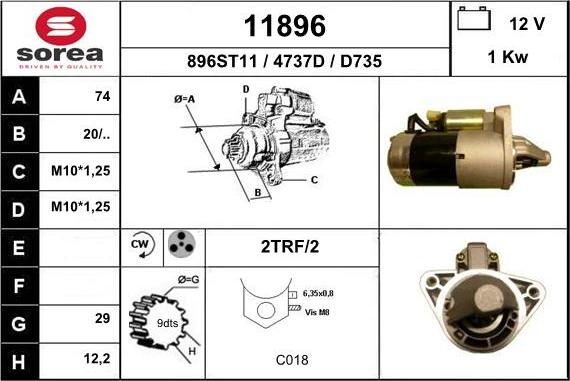 EAI 11896 - Motorino d'avviamento autozon.pro