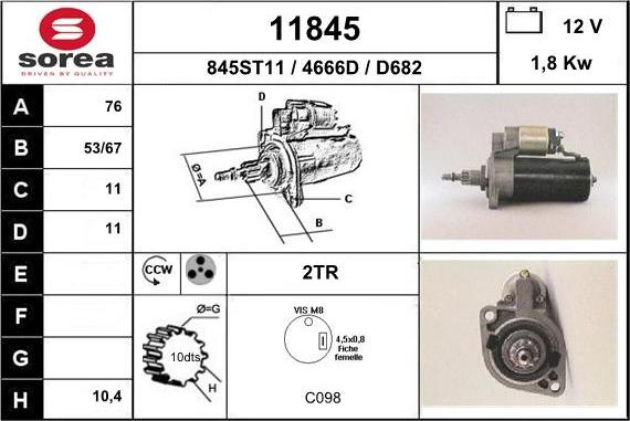 EAI 11845 - Motorino d'avviamento autozon.pro