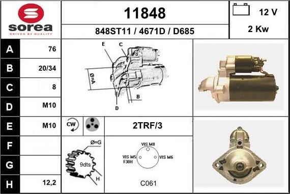 EAI 11848 - Motorino d'avviamento autozon.pro