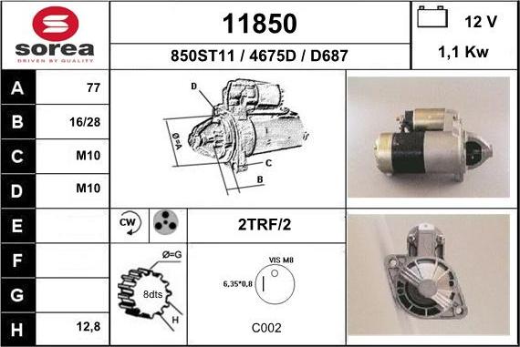 EAI 11850 - Motorino d'avviamento autozon.pro