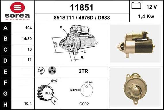 EAI 11851 - Motorino d'avviamento autozon.pro