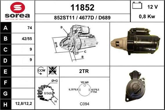 EAI 11852 - Motorino d'avviamento autozon.pro