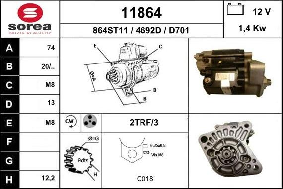 EAI 11864 - Motorino d'avviamento autozon.pro