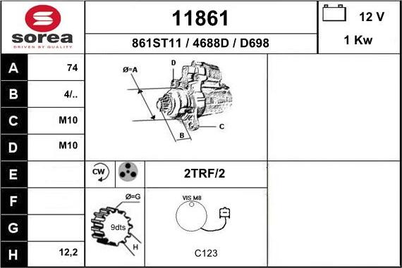 EAI 11861 - Motorino d'avviamento autozon.pro