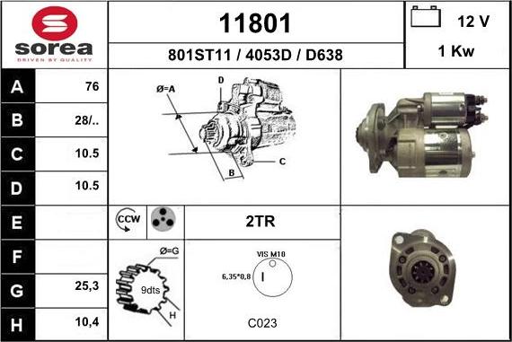 EAI 11801 - Motorino d'avviamento autozon.pro