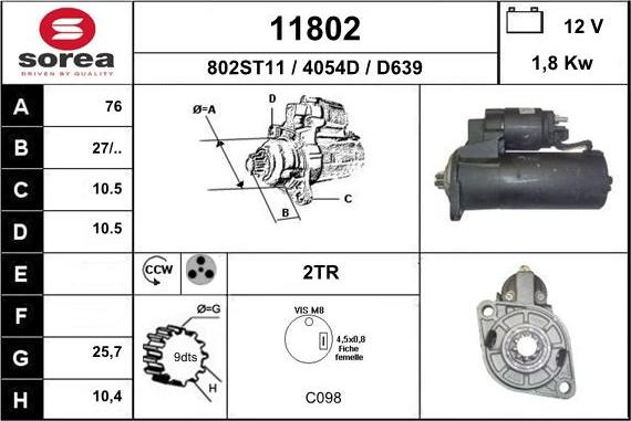 EAI 11802 - Motorino d'avviamento autozon.pro