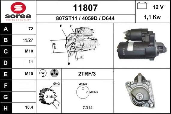 EAI 11807 - Motorino d'avviamento autozon.pro