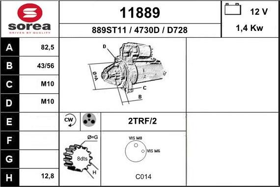 EAI 11889 - Motorino d'avviamento autozon.pro