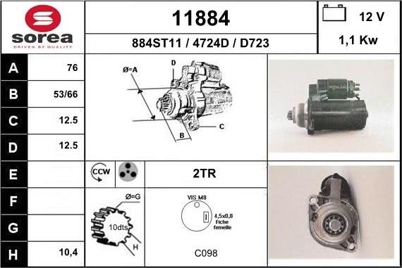 EAI 11884 - Motorino d'avviamento autozon.pro