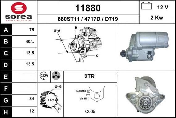 EAI 11880 - Motorino d'avviamento autozon.pro