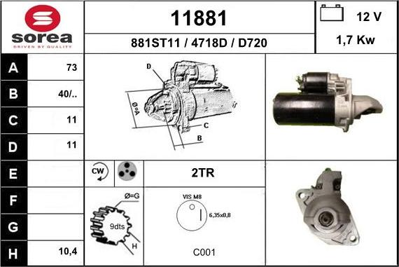 EAI 11881 - Motorino d'avviamento autozon.pro