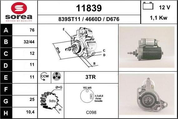 EAI 11839 - Motorino d'avviamento autozon.pro