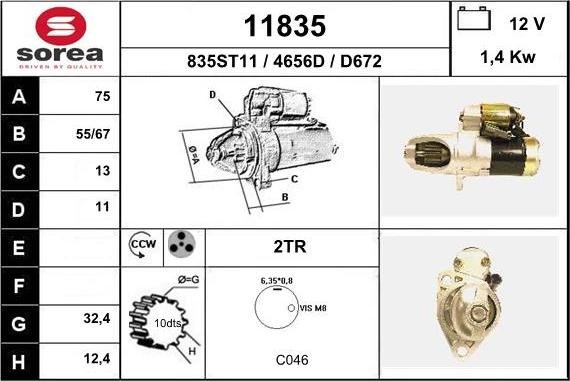 EAI 11835 - Motorino d'avviamento autozon.pro